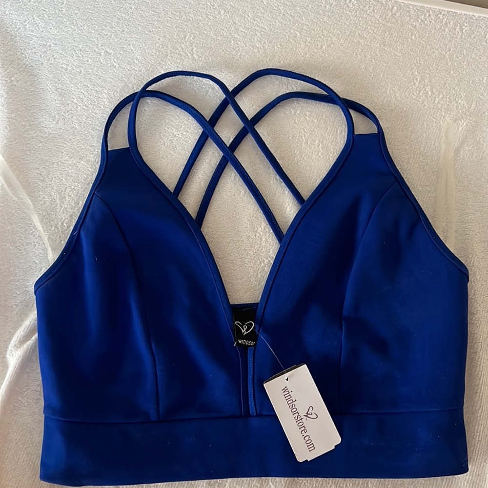 Navy Blue Crop Top (M)